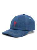 AMI Paris Ami-de-Coeur-motif denim hat - Blue