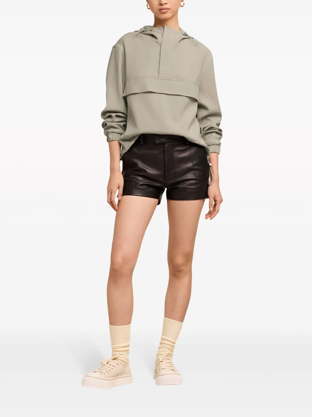 Shop Ami Alexandre Mattiussi Front-pocket Hooded Jacket In Neutrals