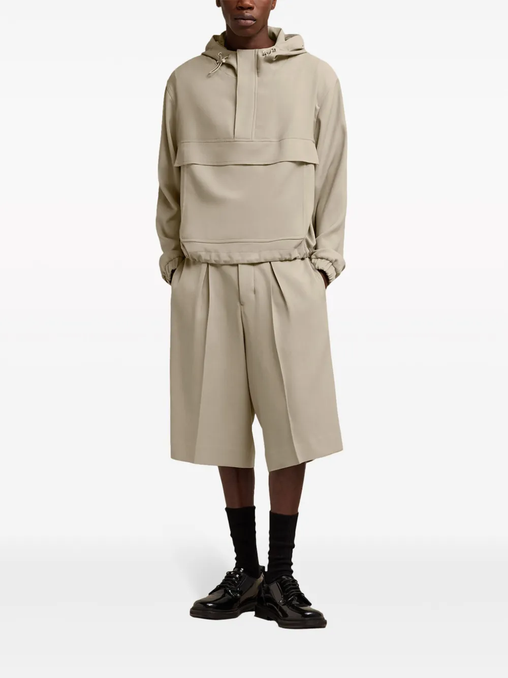 Shop Ami Alexandre Mattiussi Front-pocket Hooded Jacket In Neutrals