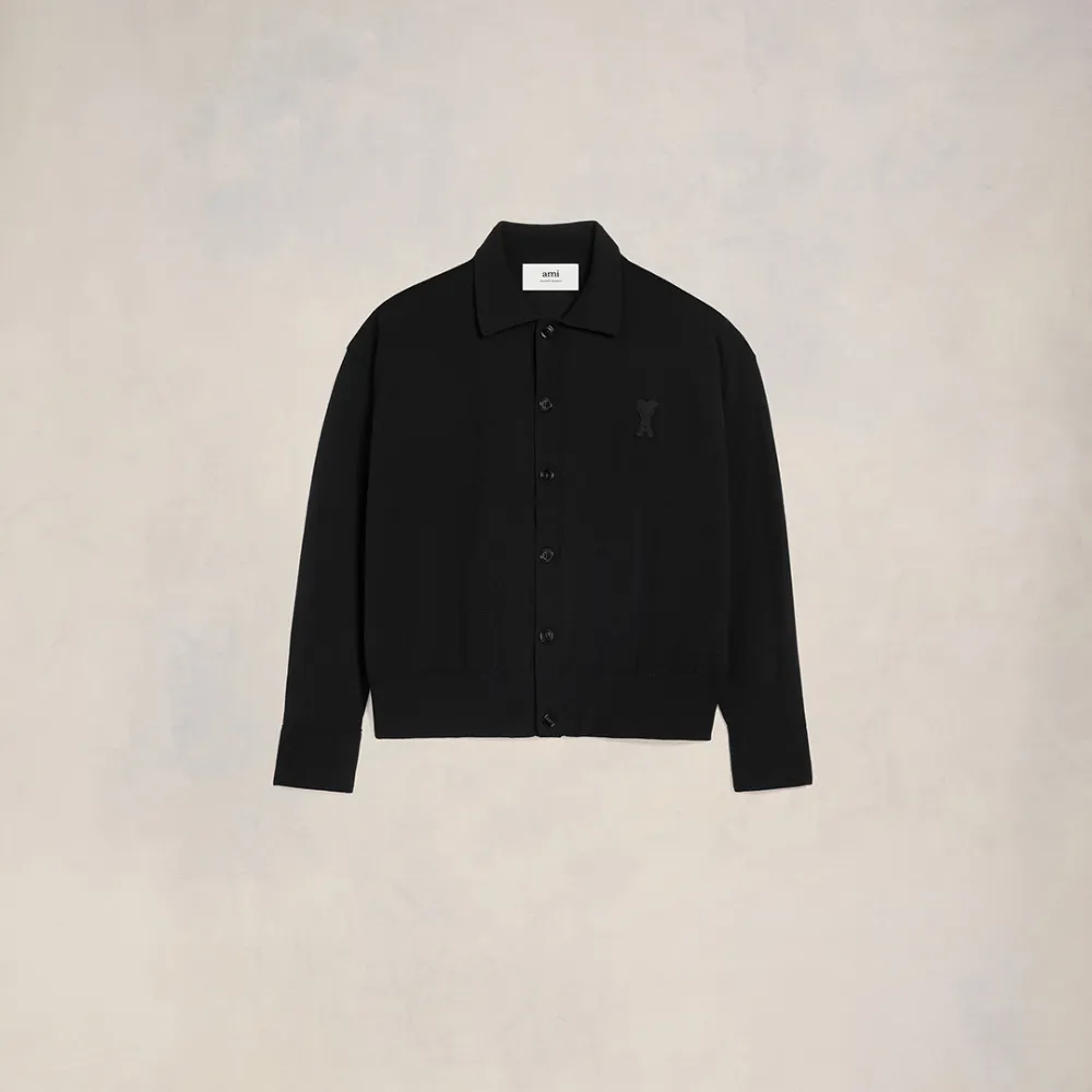 Ami De Coeur Embroidery Cardigan Black Unisex - M - AMI Paris