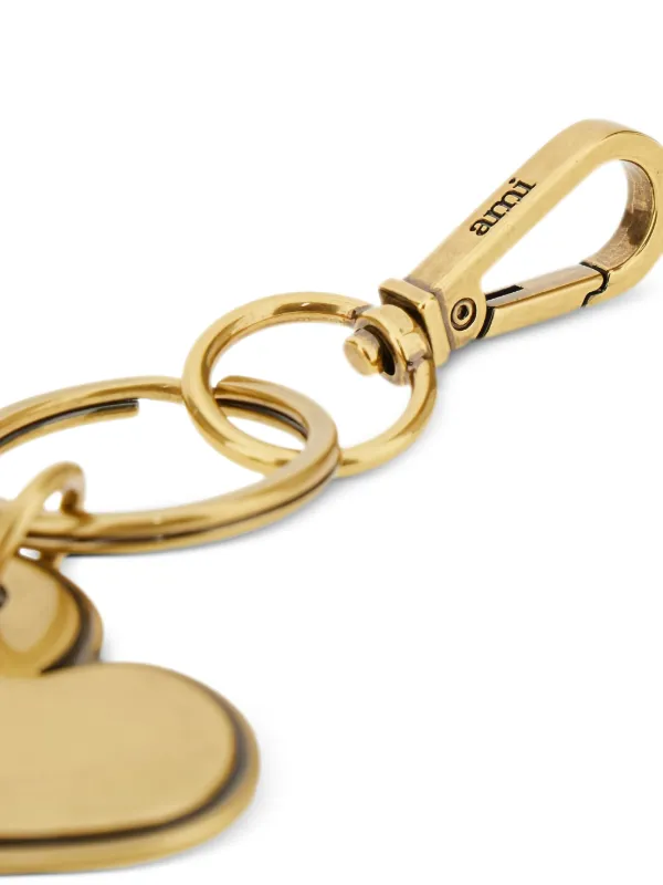 AMI Paris Ami De Coeur logo-detail Keyring | Gold | FARFETCH