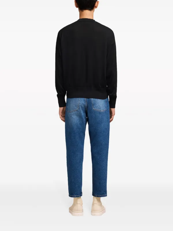 AMI Paris Ami De Coeur Wool Jumper | Black | FARFETCH