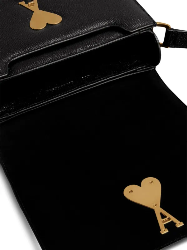 AMI Paris Small Paris Paris Shoulder Bag | Black | FARFETCH PL