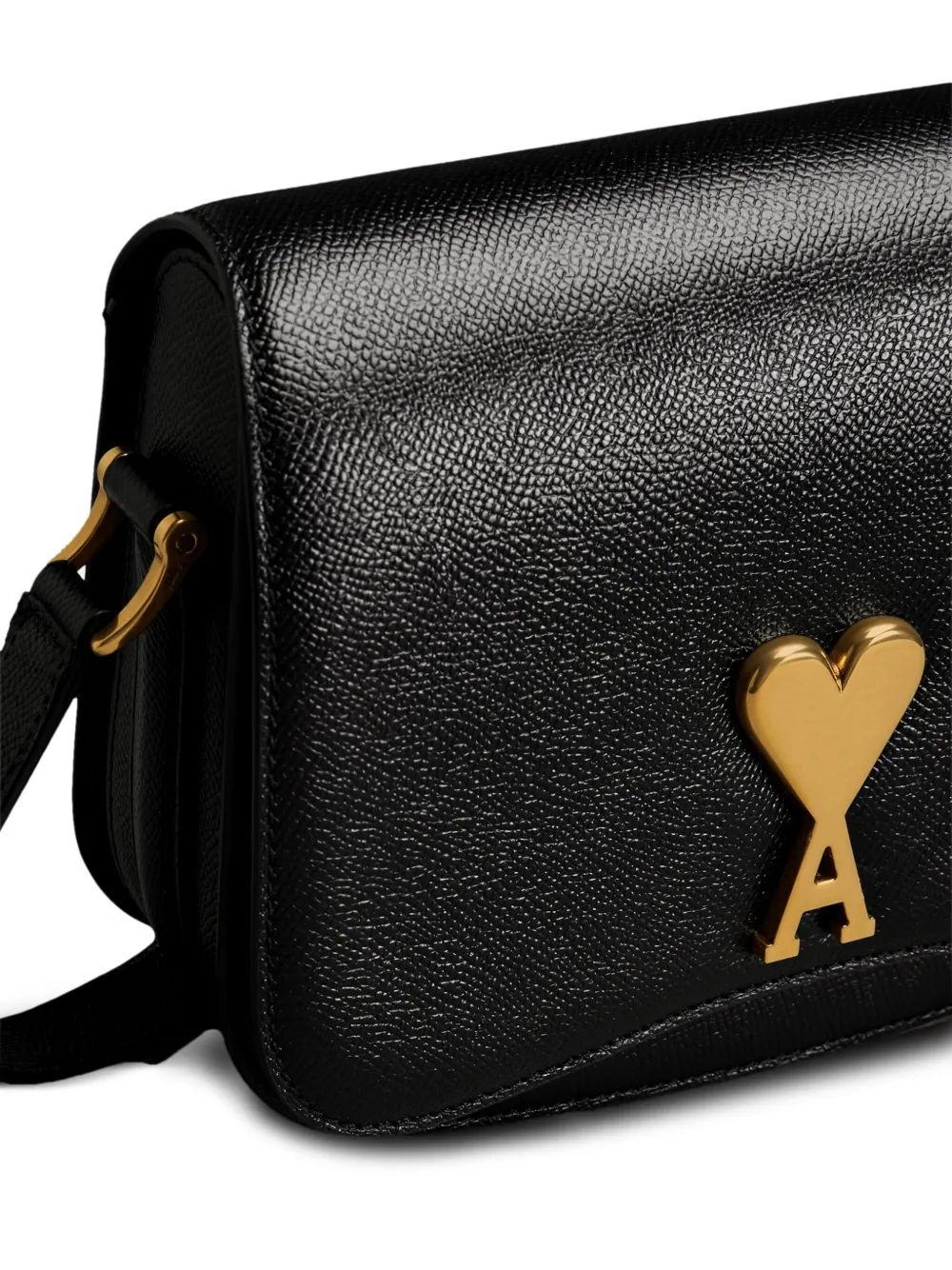 AMI Paris Small Paris Paris Shoulder Bag | Black | FARFETCH PL