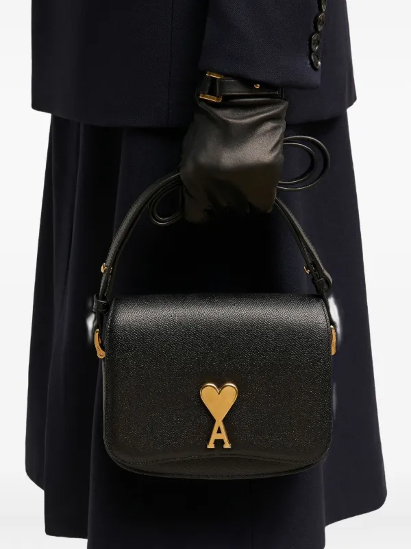AMI Paris Paris Paris レザーショルダーバッグ S | ブラック