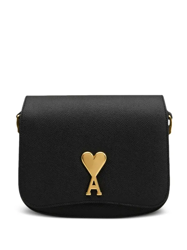AMI Paris Paris Paris レザーショルダーバッグ S | ブラック