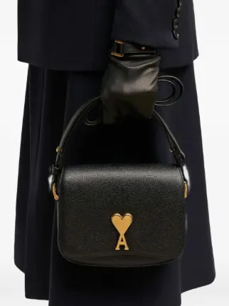 AMI Paris Paris Paris レザーショルダーバッグ S | ブラック