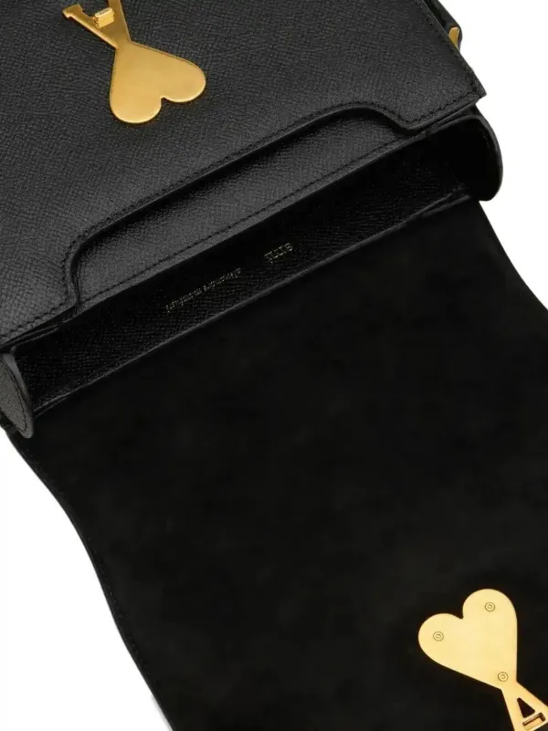 AMI Paris Paris Paris レザーショルダーバッグ S | ブラック