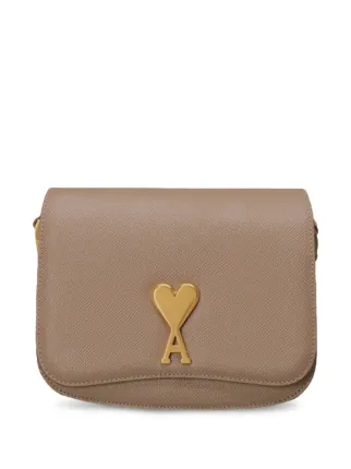 AMI Paris Paris Paris レザーショルダーバッグ S | ブラウン 