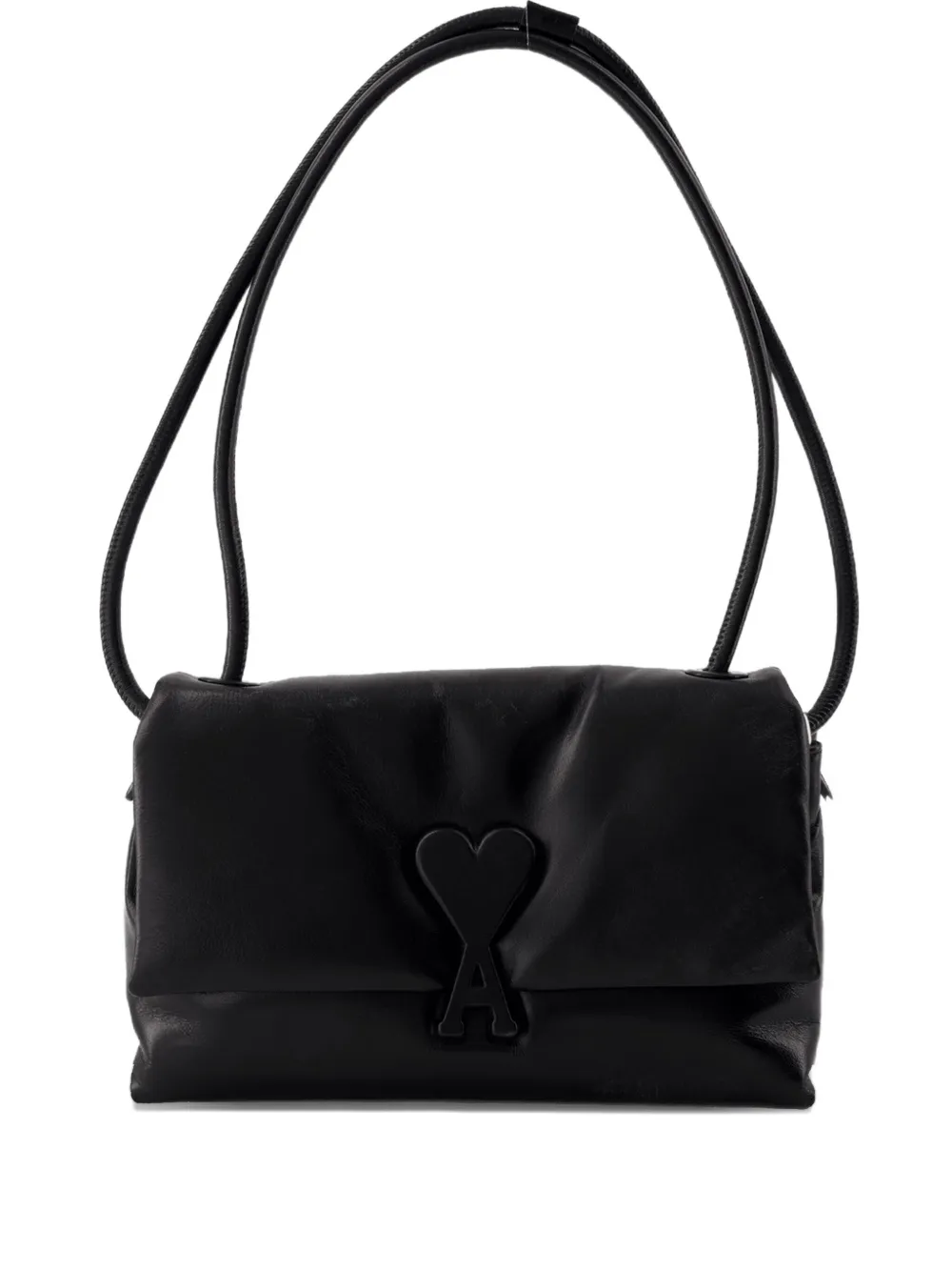 AMI Paris Voulez-Vous Leather Shoulder Bag | Black | FARFETCH NO