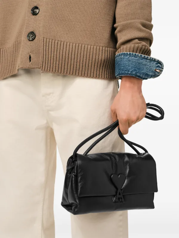 AMI Paris Voulez-vous レザーショルダーバッグ | ブラック | FARFETCH JP