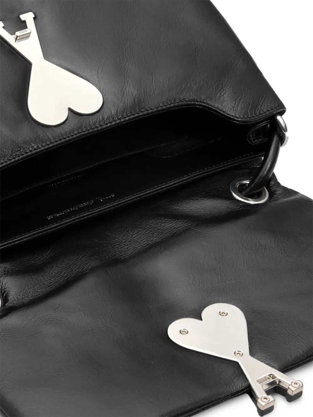 AMI Paris Voulez-Vous Leather Shoulder Bag | Black | FARFETCH