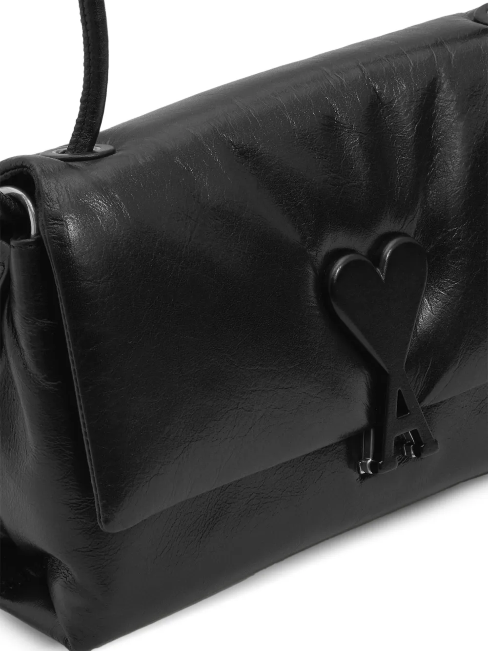 AMI Paris Voulez-Vous Leather Shoulder Bag | Black | FARFETCH