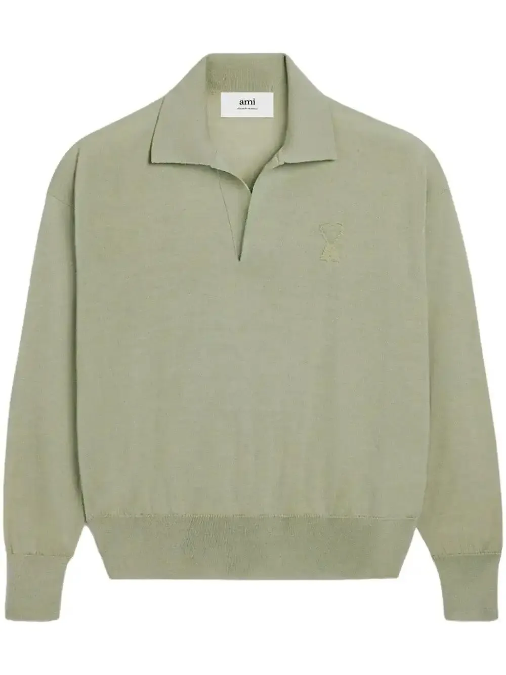 AMI Paris Ami de Coeur knitted polo shirt - Verde