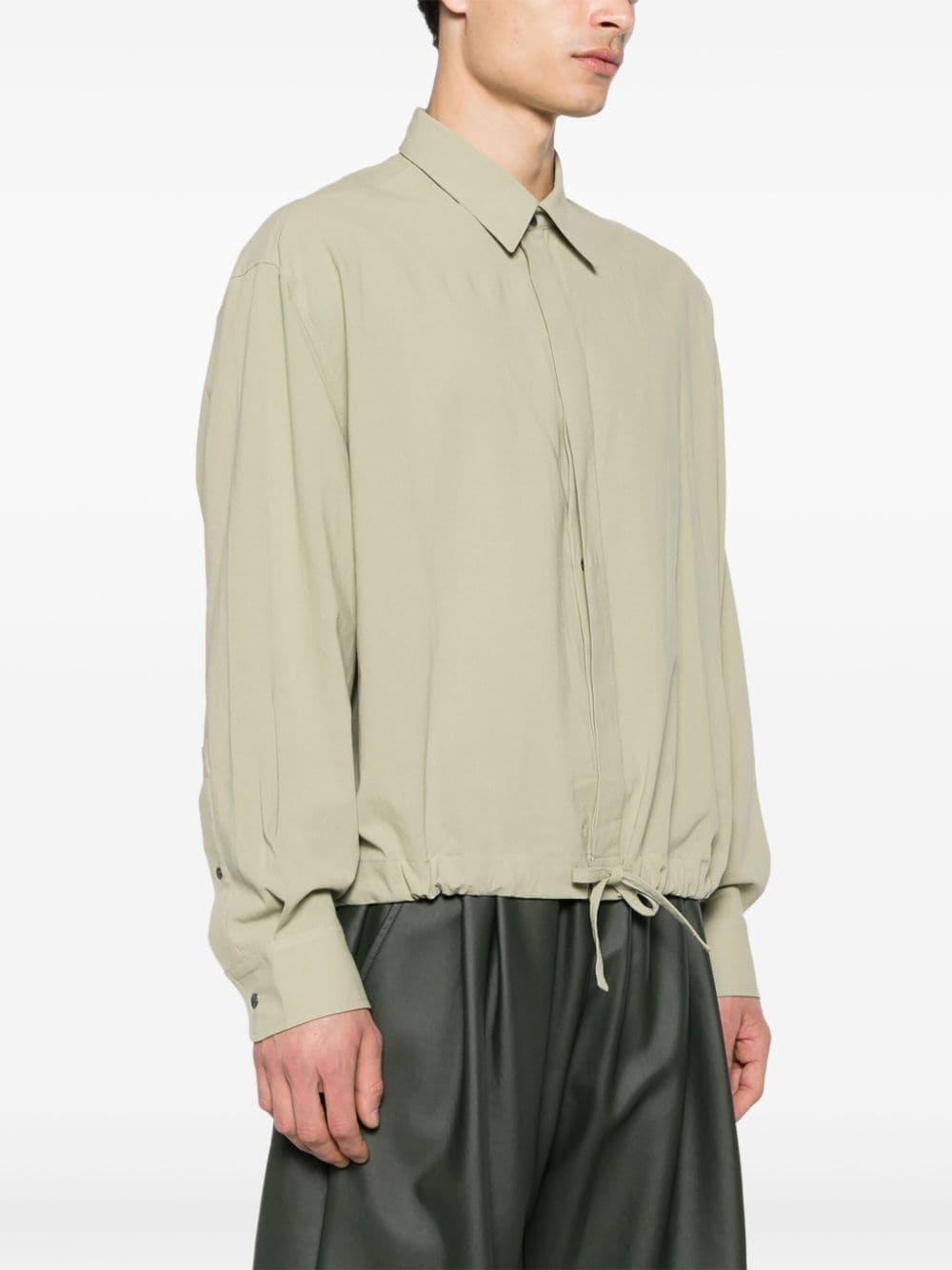 Shop Ami Alexandre Mattiussi Classic-collar Cotton Shirt In Green