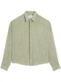 AMI Paris Ami de Coeur-embroidery gingham-print shirt - Green