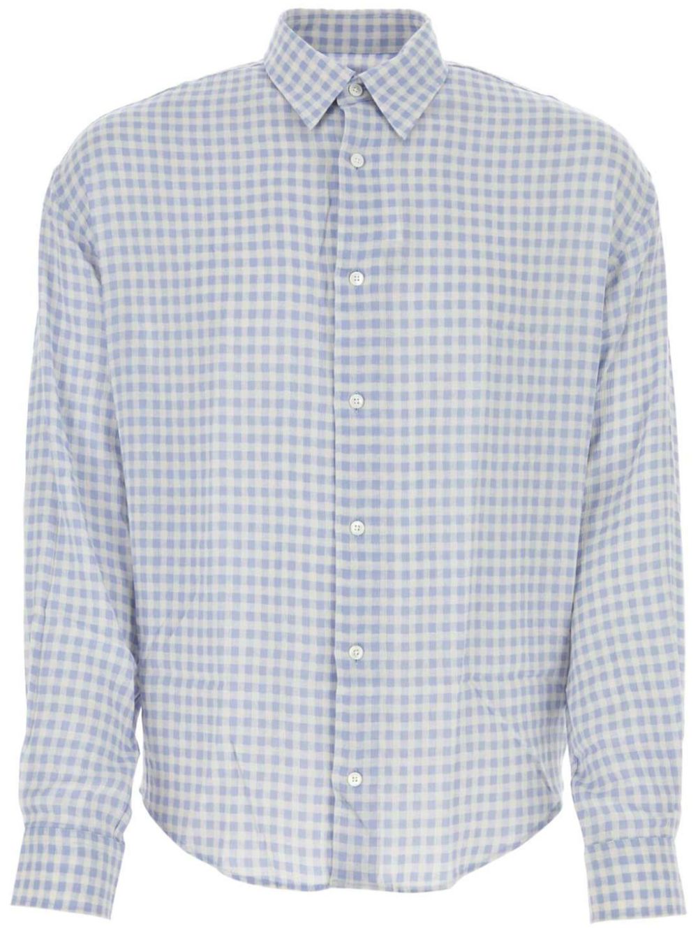 AMI Paris Crêpe shirt met gingham ruit - Blauw