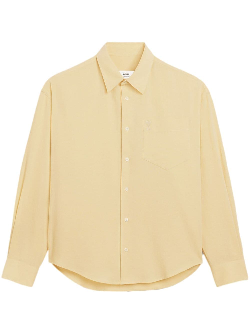 Ami Alexandre Mattiussi Logo-embroidered Cotton Shirt In Yellow