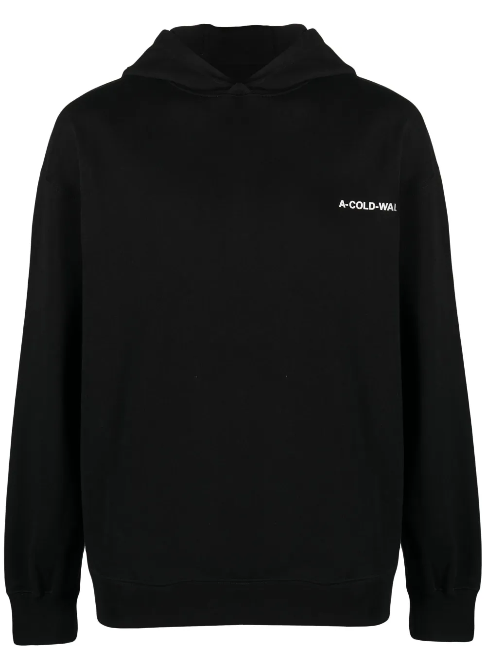 Shop A-cold-wall* Essentials Logo-print Cotton Hoodie In Black