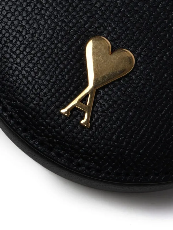 ★AMI PARIS★Black Leather Round Paris Paris Bag★ AMI Paris Paris Paris Round Leather Purse | Black | FARFETCH