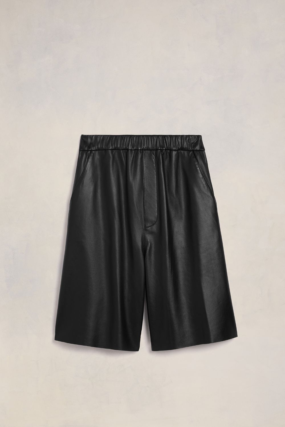 Shop Ami Alexandre Mattiussi Elasticated Waist Bermuda Shorts Black Unisex