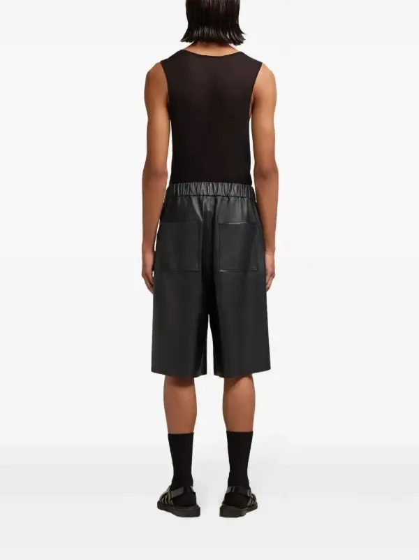 AMI Paris レザー ハーフパンツ | ブラック | FARFETCH JP