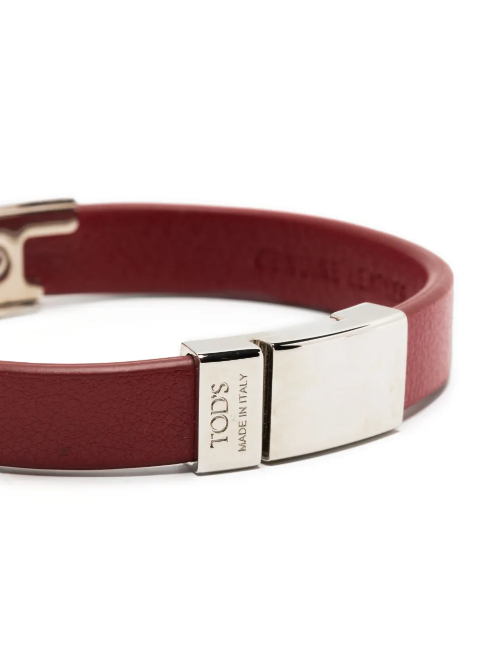 Tod's Logo-plaque Leather Bracelet - Red 