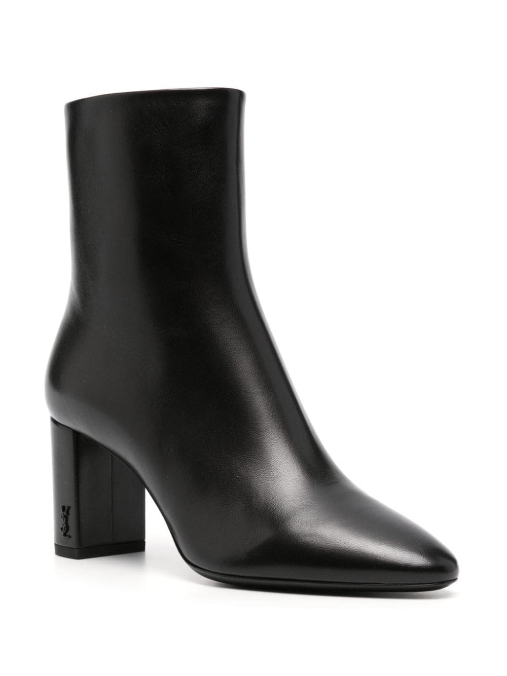 Shop Saint Laurent Lou 70mm Ankle Boots In Black