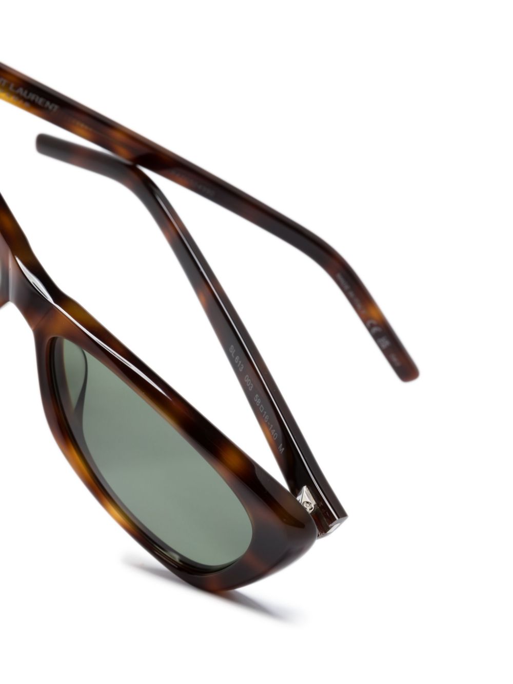 Saint Laurent Eyewear Zonnebril met gegraveerd logo Bruin