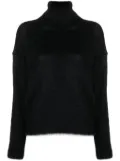 Saint Laurent brushed-knit roll-neck jumper - Black