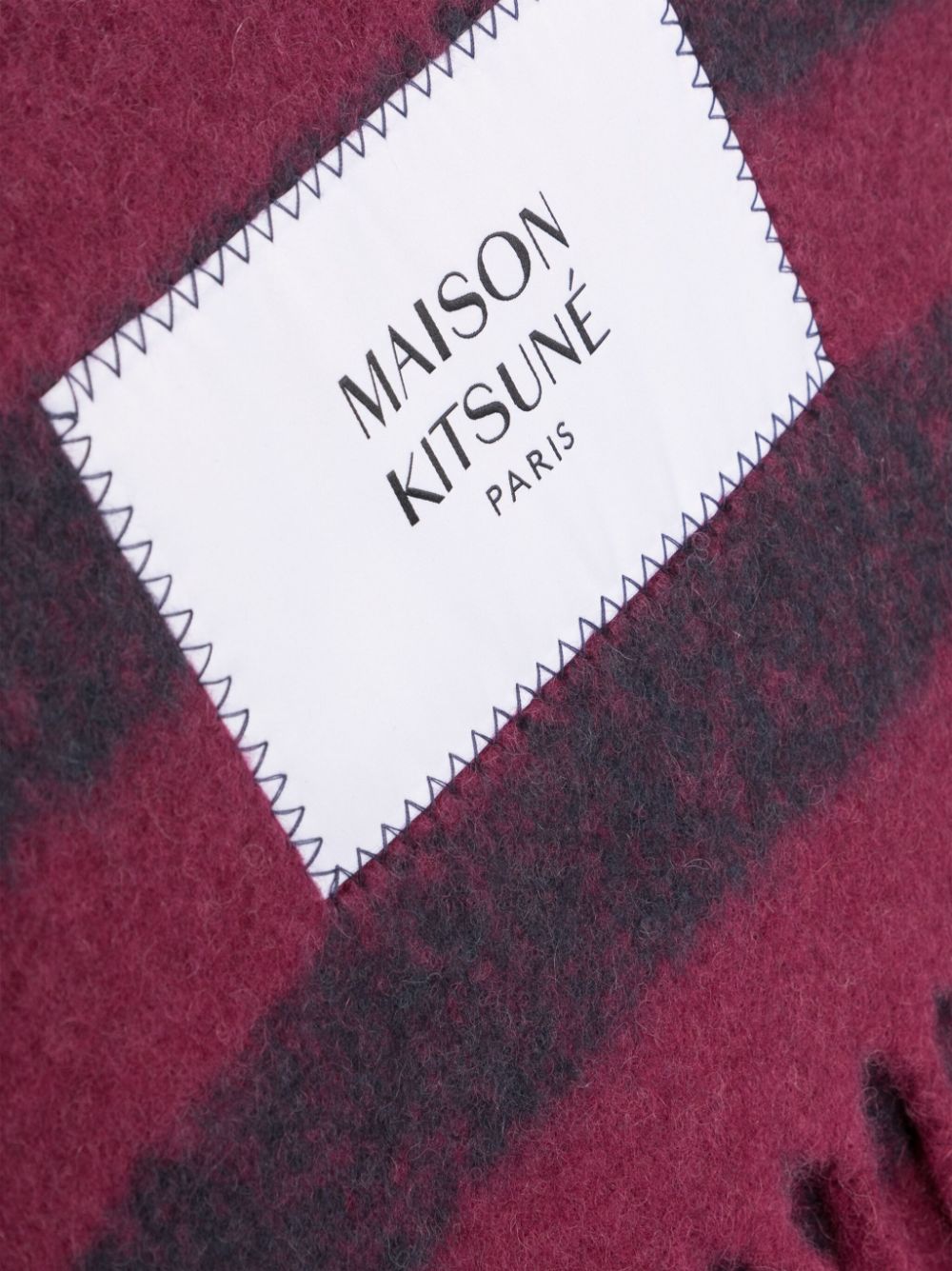 Shop Maison Kitsuné Rugby Striped Scarf In Purple