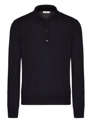 Prada long-sleeve Button Polo Shirt | Blue | FARFETCH