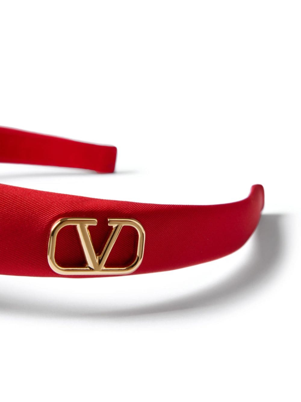 Shop Valentino Vlogo Signature Silk Headband In Red