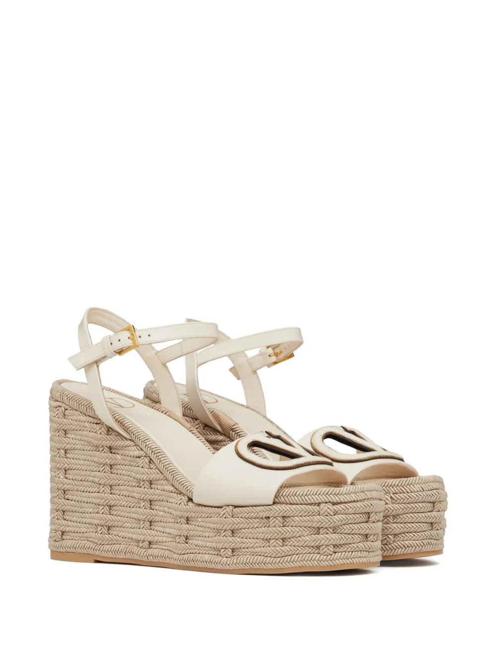VLogo cut-out wedged espadrilles