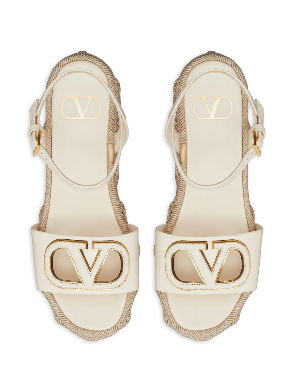 VLogo cut-out wedged espadrilles