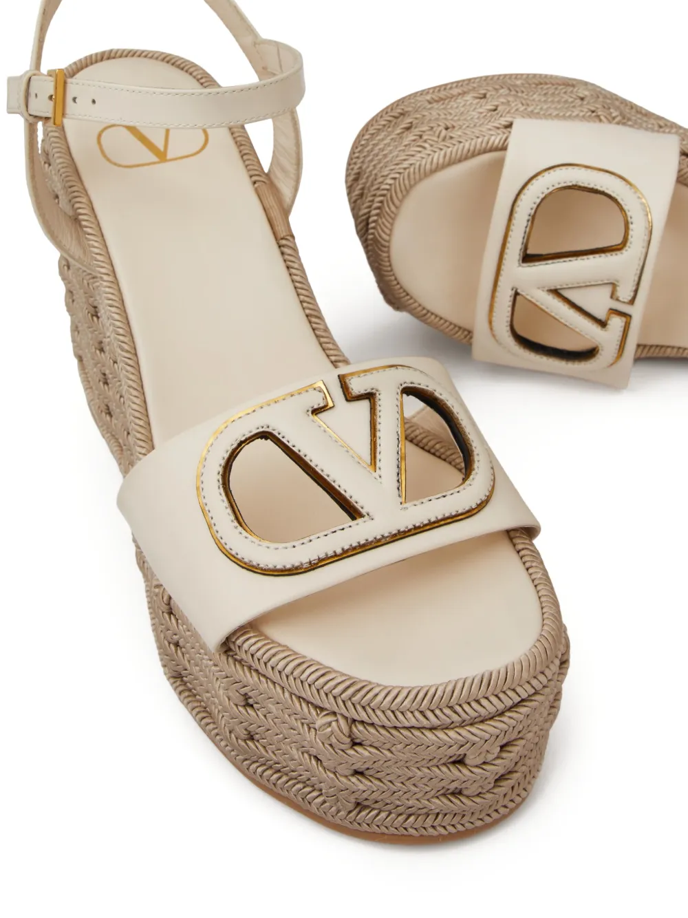 VLogo cut-out wedged espadrilles