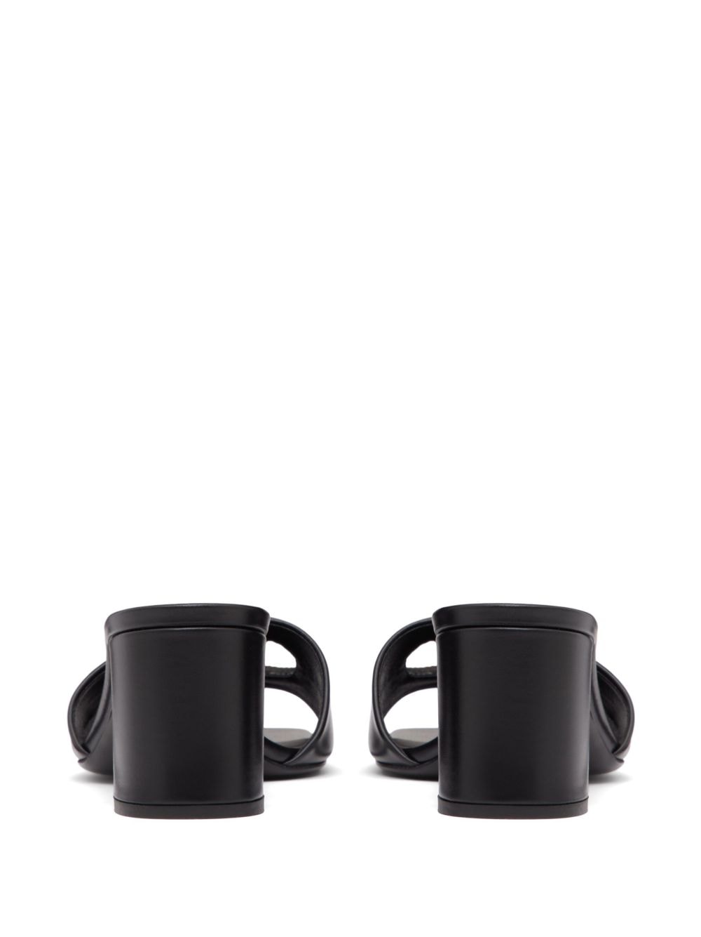 Shop Valentino Vlogo Cut-out Mules In Black