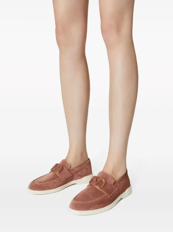 Valentino Garavani Leisure Flows Leather Loafers | Brown