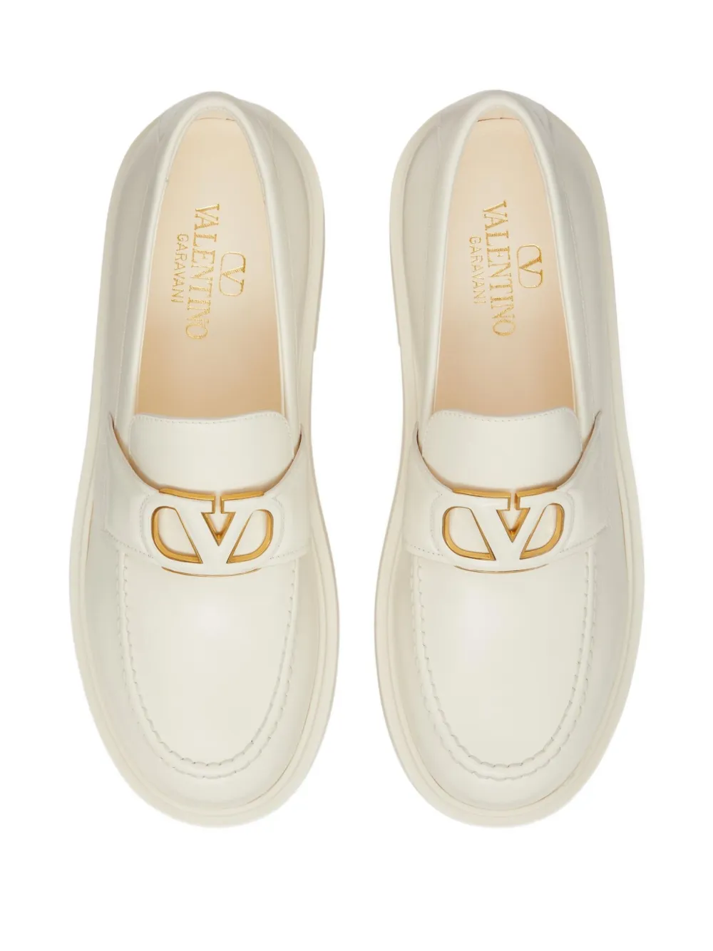 Valentino Garavani VLogo Signature leren loafers Wit