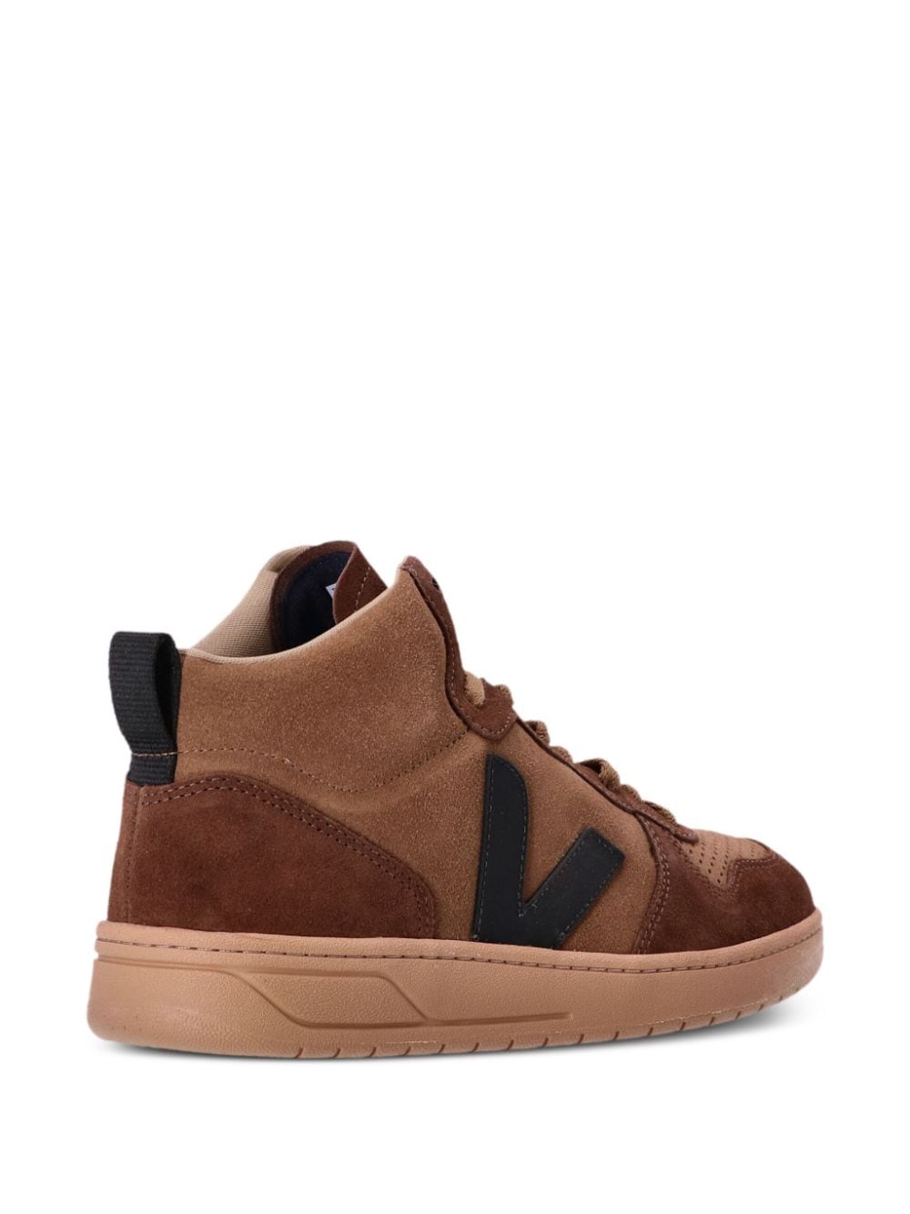 Shop Veja V-15 Suede Sneakers In Braun