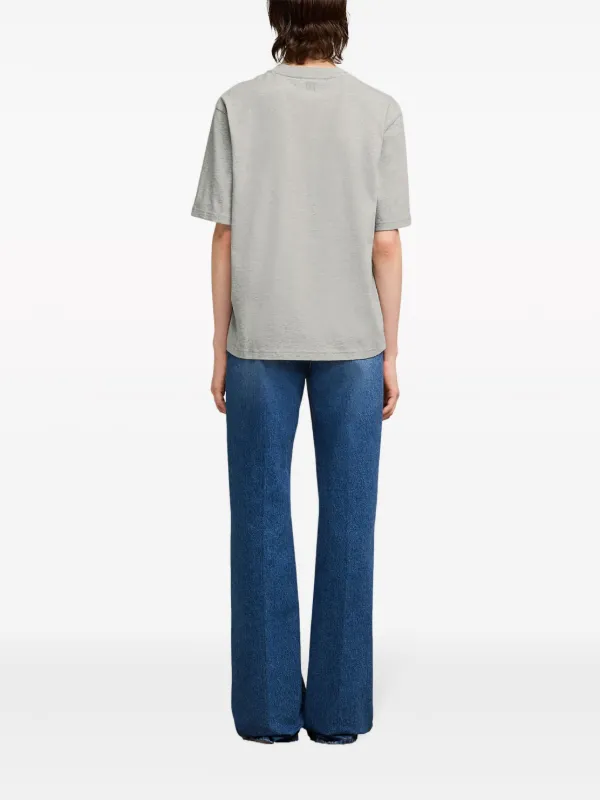 AMI Paris Ami De Coeur-embroidered T-shirt | Grey | FARFETCH
