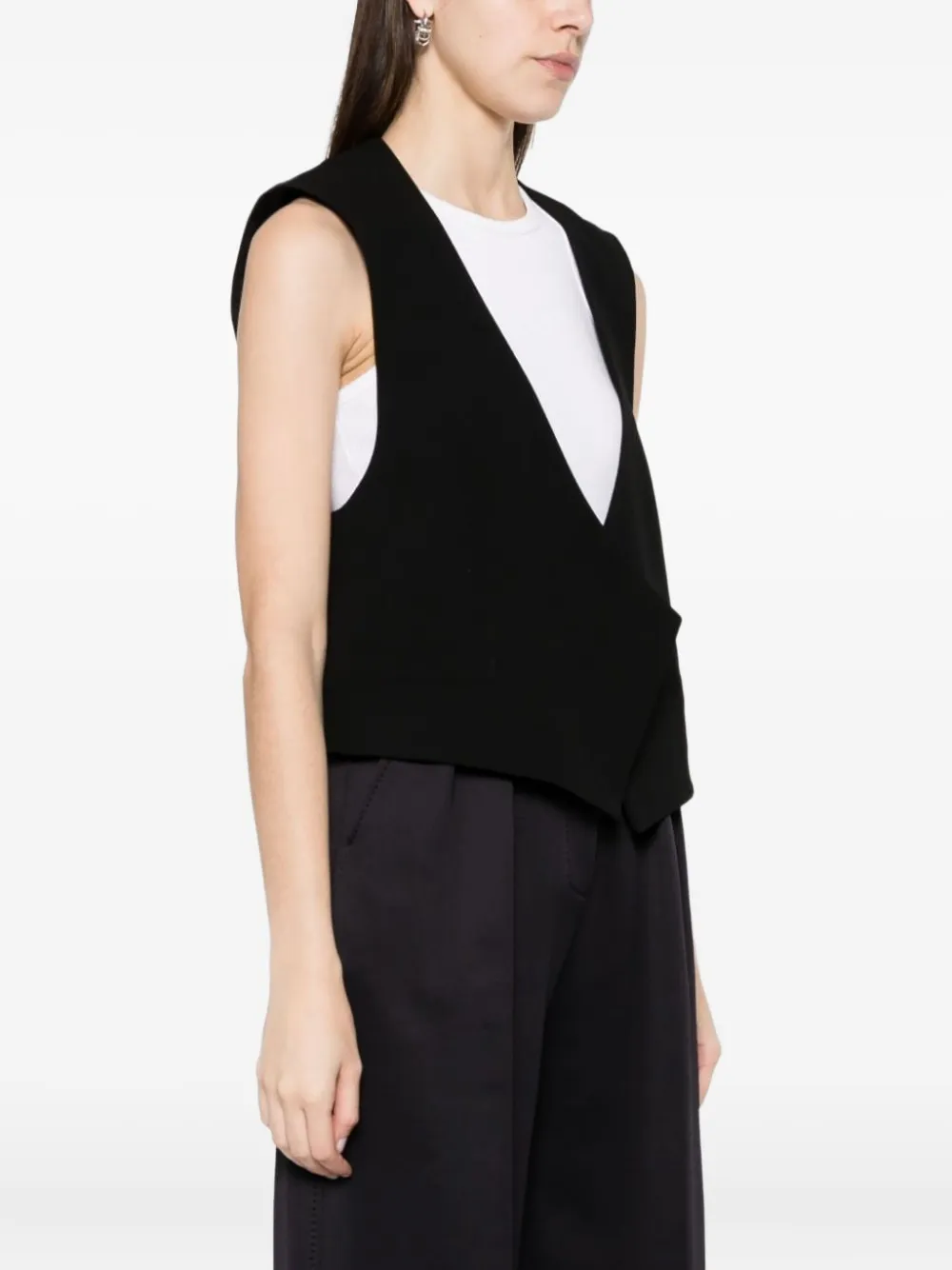 open-front wool waistcoat