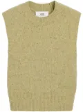 AMI Paris speckled-knit virgin wool-blend vest - Green