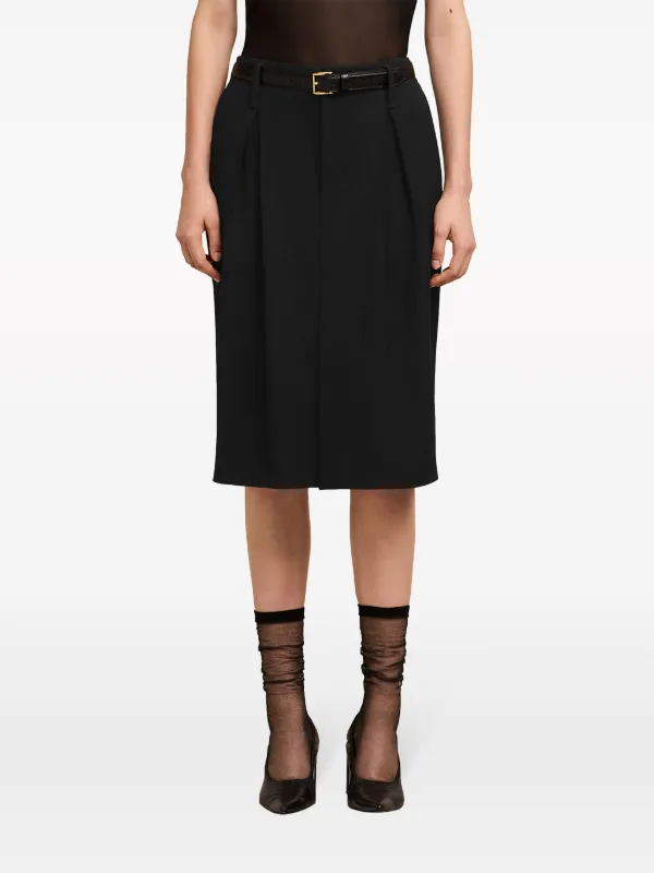 SALE【AMI】アミ パリ ハイウエスト プリーツスカート AMI Paris ハイウエスト スカート | ブラック | FARFETCH JP