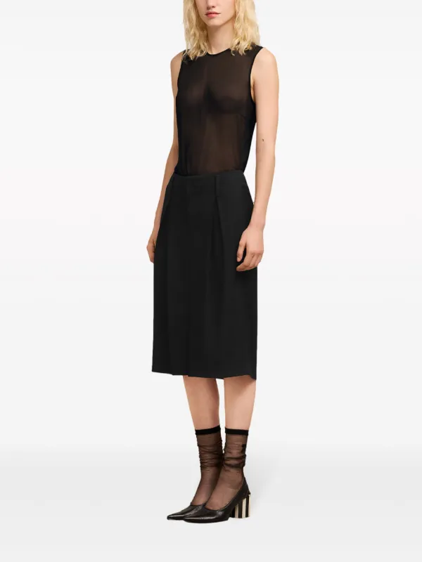 【関税込み】AMI PARIS PLEATED' SKIRT AMI PARIS Belted pleated crepe maxi skirt | NET-A-PORTER