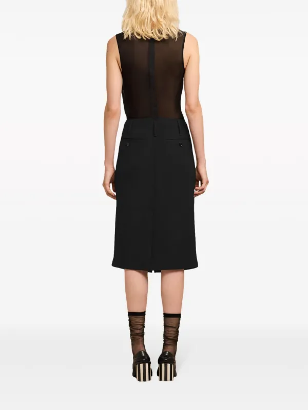 SALE【AMI】AMIハイウエストベルトミディスカート AMI Paris ハイウエスト スカート | ブラック | FARFETCH JP