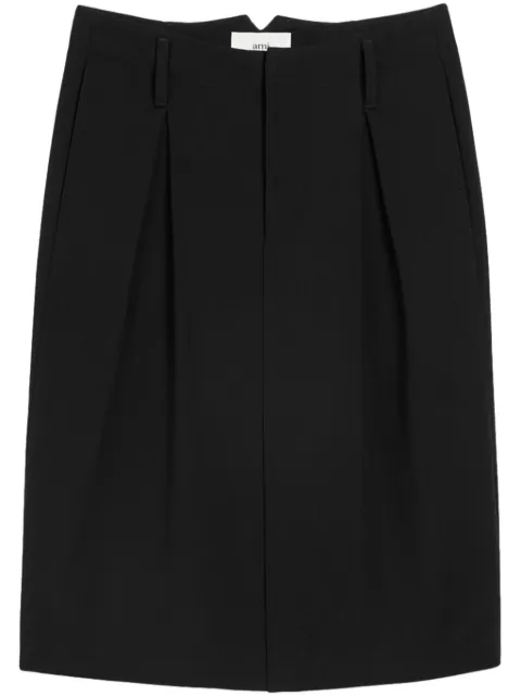 AMI Paris pleated tailored skirt