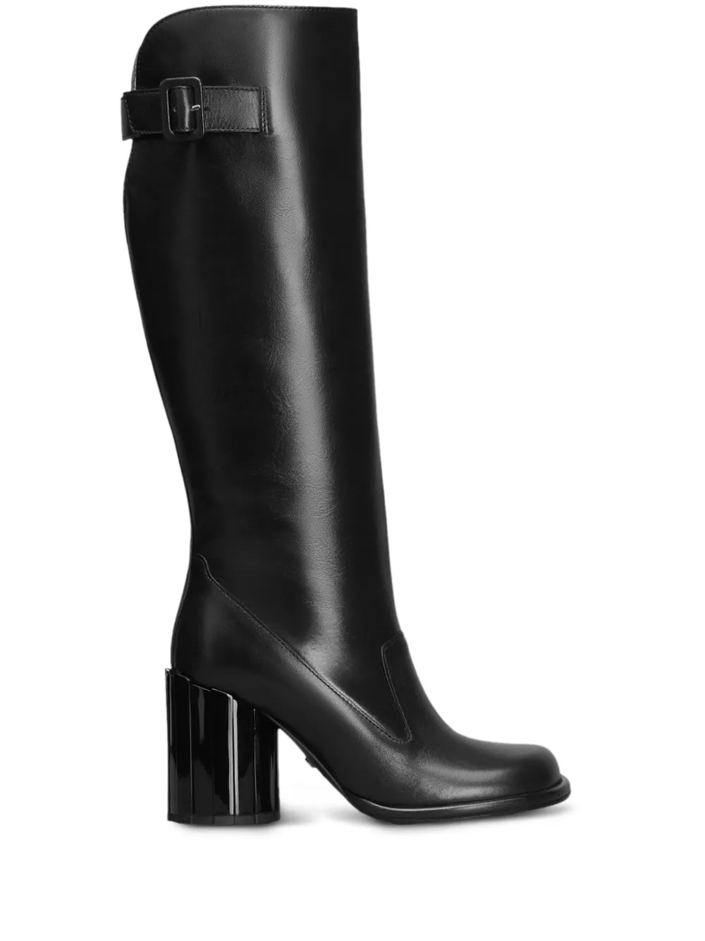 Ami Alexandre Mattiussi Cut-out Knee-high Boots In Black