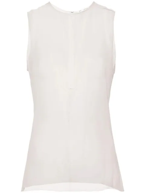 AMI Paris semi-sheer silk top
