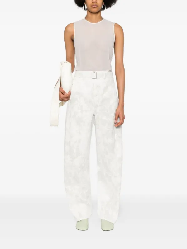 AMI Paris semi-sheer Silk Top | White | FARFETCH CA